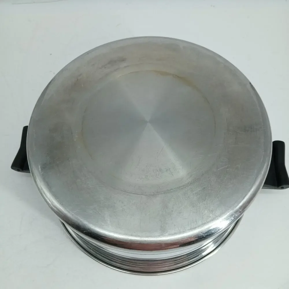Saladmaster Stockpot 6.5 Qt Dutch Oven Multi-Ply Stainless Waterless Fry Pan Lid